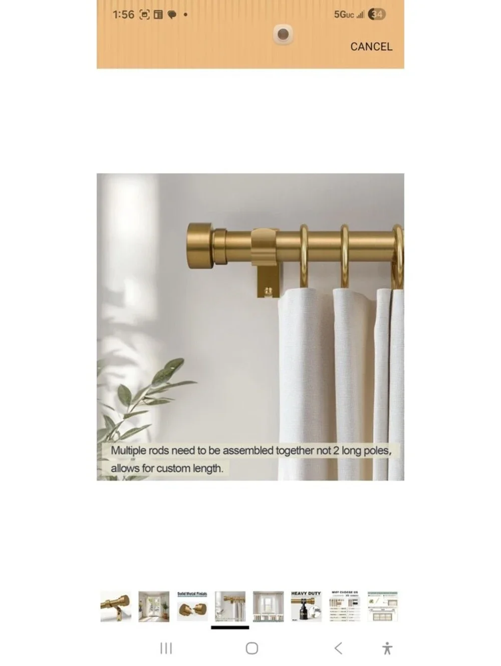 Living Room Window Curtain Rod Set - 72